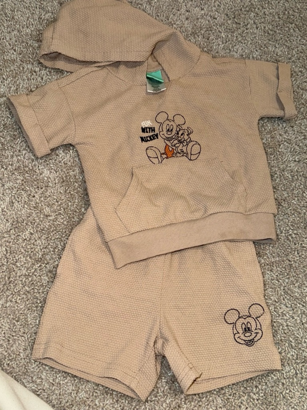 Disney baby boy Beige Sweatshirt with shorts